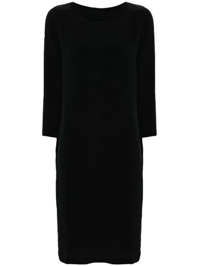 Private 0204 Ruched-detail Midi Dress In Black