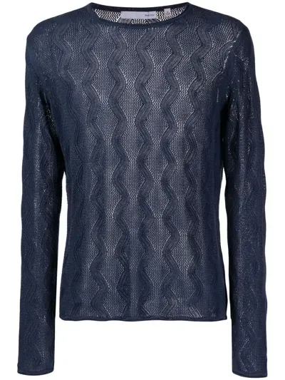 Private Stock The Cambon Wave-pattern Jumper In Blue