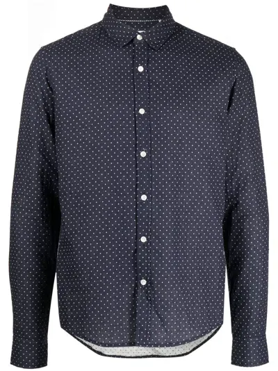 Private Stock The Vital Polka-dot Print Shirt In Blue