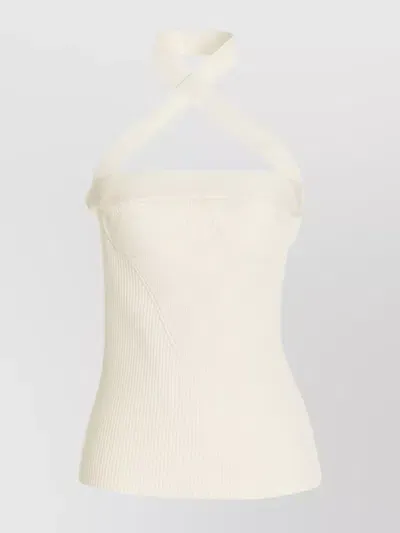 Proenza Schouler Asymmetrical Shoulder Strap Sweater Top In White