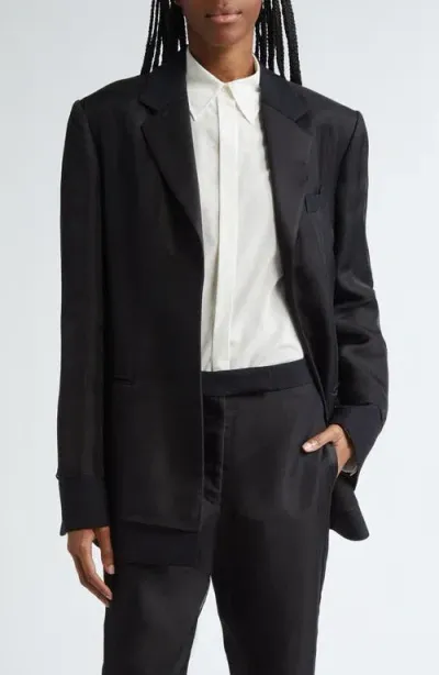 Proenza Schouler Bronte Mixed Media Blazer In Black