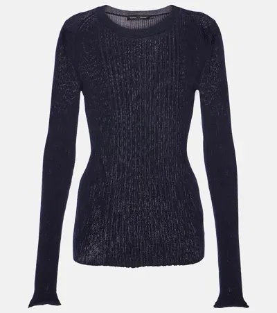 Proenza Schouler Cassidy Wool And Silk Sweater In Blue