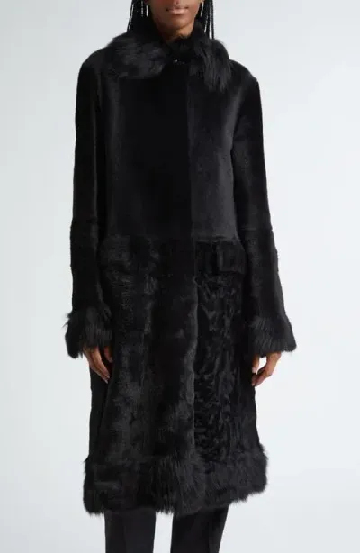 Proenza Schouler Fiona Genuine Shearling Coat In Black