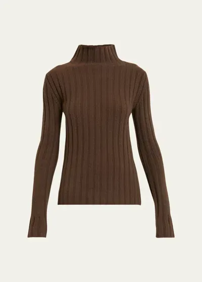 Proenza Schouler Haven Rib-knit Midweight Cashmere Wool Sweater In Bark