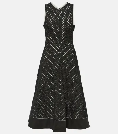 Proenza Schouler Juno Cotton Broderie Anglaise Midi Dress In Black