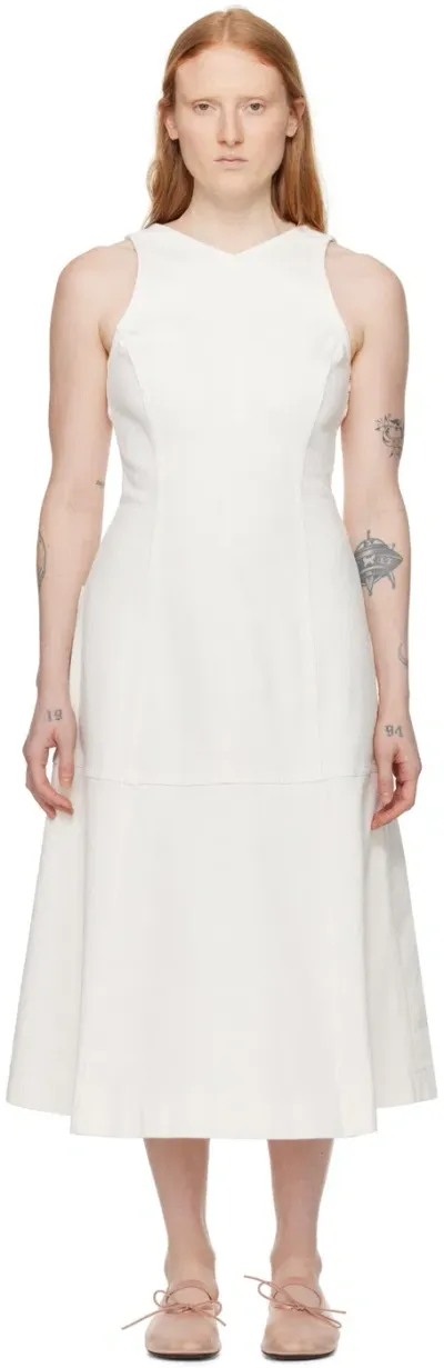 Proenza Schouler Off-white  White Label Arlet Denim Midi Dress In 102 Ecru