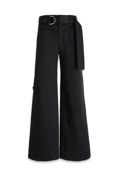 Proenza Schouler Black  White Label Belted Trousers In 001 Black