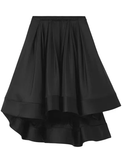 Proenza Schouler Pleated Full Taffeta Skirt In Black