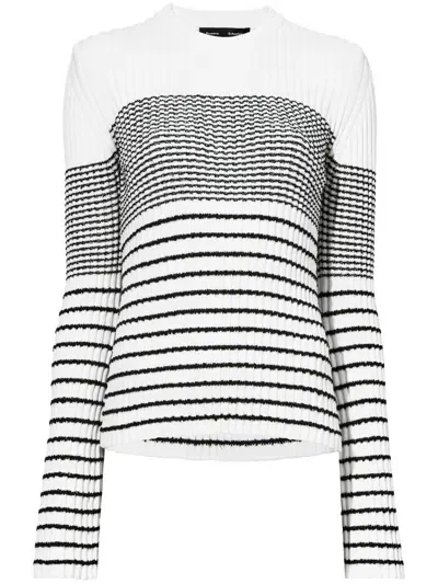 Proenza Schouler Striped Flared-cuffs Jumper In White