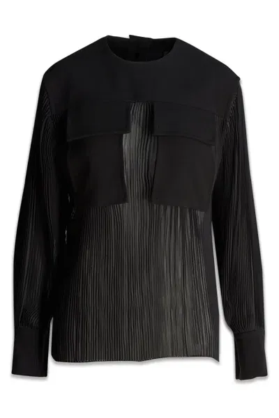 Proenza Schouler Sheer Pleated Long In Black