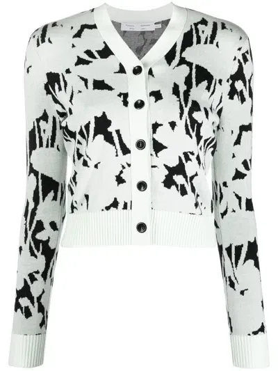 Proenza Schouler White Label Knit Floral Cardigan In Green