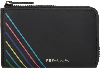 Ps By Paul Smith Black 'sports Stripe' Wallet In 79 Blacks