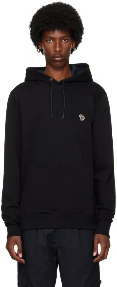 Ps By Paul Smith Logo Hooded Cotton Sweatshirt In Black