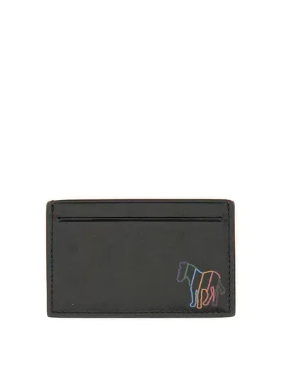 Ps By Paul Smith Board Stripe Zebra Card Holder In Black