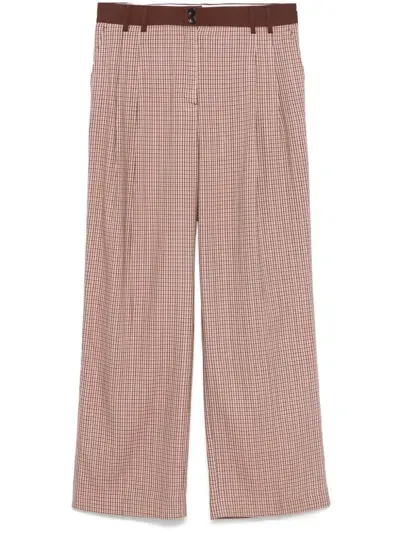 Ps By Paul Smith Check-pattern Trousers In Brown