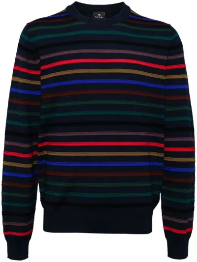 Ps By Paul Smith Crew Neck Sweater In Blue