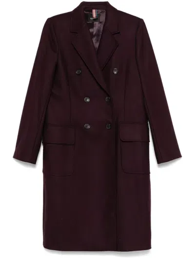 Ps By Paul Smith Double-breasted Coat In Crimson