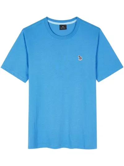 Ps By Paul Smith Logo-patch T-shirt In Blue