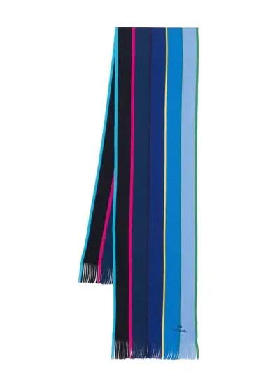 Ps By Paul Smith Men Scarf Ps Stripe Ombre In Blue