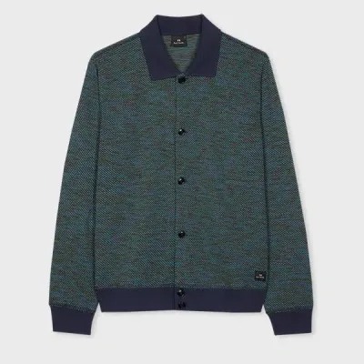 Ps By Paul Smith Navy Jersey Cardigan Blue