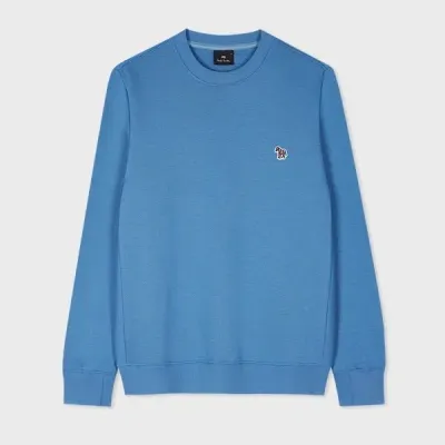 Ps By Paul Smith Logo-patch Organic-cotton Sweatshirt In Blue