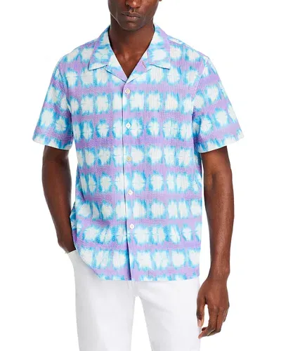 Ps By Paul Smith Printed Camp Shirt In Blue