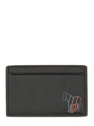 Ps By Paul Smith Ps Paul Smith Zebra Printed Cardholder In Black