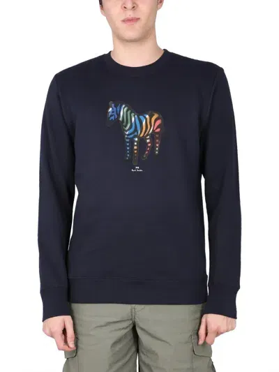 Ps By Paul Smith Zebra Sweatshirt In Blue