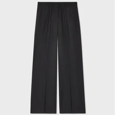 Ps By Paul Smith Women's Black Wool Wide-leg Trousers