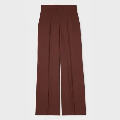 Ps By Paul Smith Women's Brown Wool Wide-leg Trousers