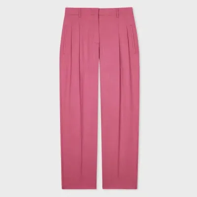 Ps By Paul Smith Women's Mauve Wool Hopsack Trousers Purple