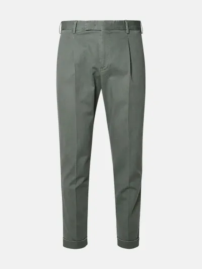 Pt Torino Green Cotton Blend Pants