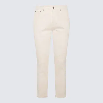 Pt Torino White Denim Strech Jeans In Neutral