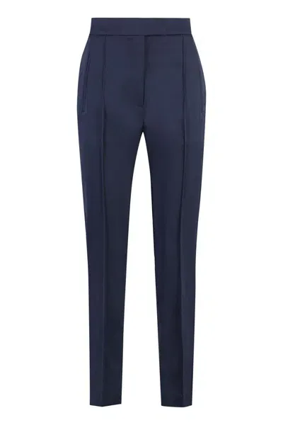 Pt01 Stretch Viscose Trousers In Blue