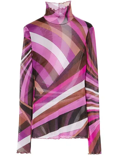 Pucci Iride-print Top In Pink