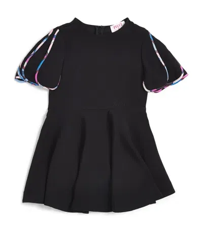 Pucci Junior Kids' Vivara Print Trimmed Dress In Black