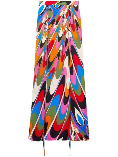 Pucci Iride-print Cotton-muslin Maxi Skirt In Multicolor