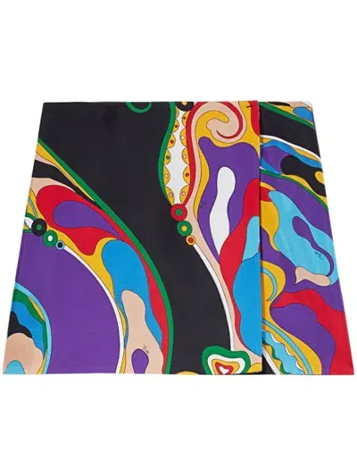 Pucci Orchidee-print Silk Mini Skirt In Multicolour