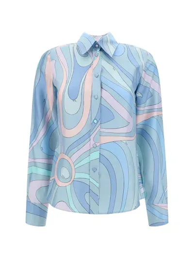 Pucci Shirt In Celeste