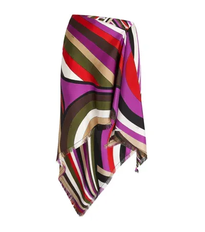 Pucci Silk Marmo Print Mini Skirt In Purple