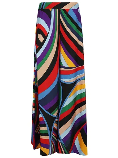 Pucci Trousers - Silk Twill In Multicolour