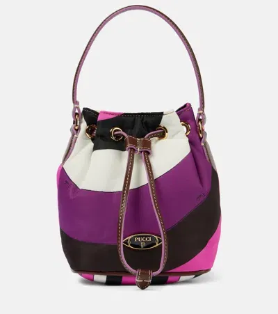 Pucci Yummy Iride Canvas Bucket Bag In Pink