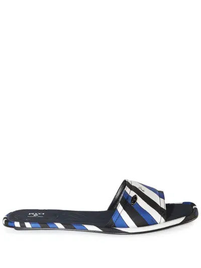 Pucci Yummy Iride-print Slides In Blue