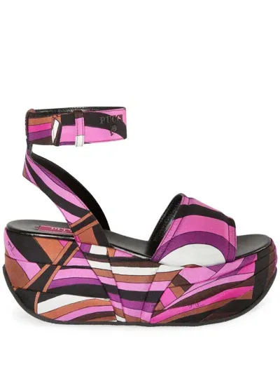 Pucci Ami Platform Sandals In Pink