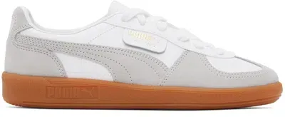 Puma Palermo Leather Sneaker In White Fabric