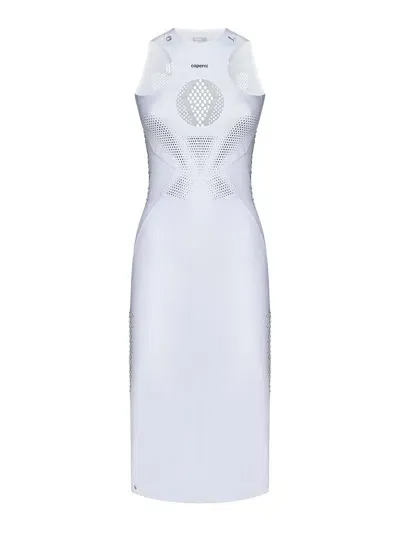 Puma X Coperni Cut-out Detailed Tech Fabric Midi Dress In White