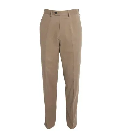 Purdey Brushed Cotton Dart-front Trousers In Green