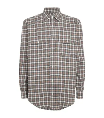 Purdey Cotton Check Shirt In Gray