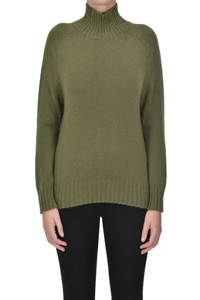 Purotatto Turtleneck Pullover In Olive Green