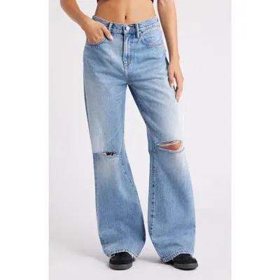 Purple Brand '90s Ribbed Baggy Jeans In Light Indigo